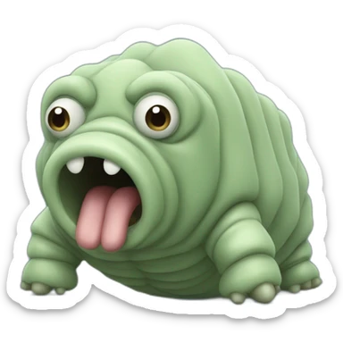 Tardigrade that looks scared because it did something wrong sticker