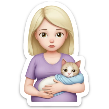 gravida doente com gato sticker