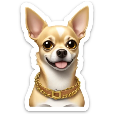 Chihuahua con collar que diga Jose sticker