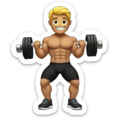 bodybuilder with dumbells sticker