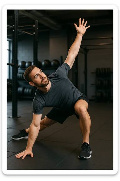 uomo in overreaching in palestra sticker