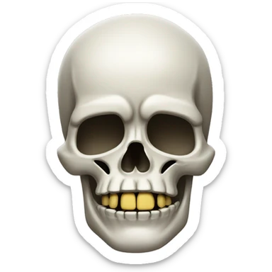 Skull with a crooked jaw sticker