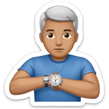 Male with wrist watch on right hand sticker