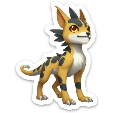 cute cool edgy Digimon-Fakemon-animal with markings full body sticker