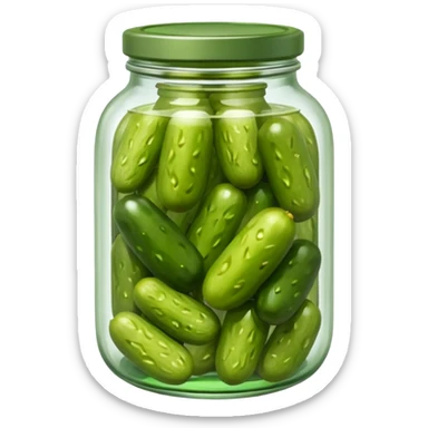 glass jar with pickles inside sticker