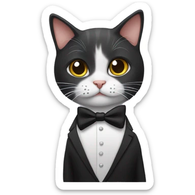 cat in a tux cute silly sticker