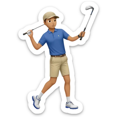 man playing golf full body sticker