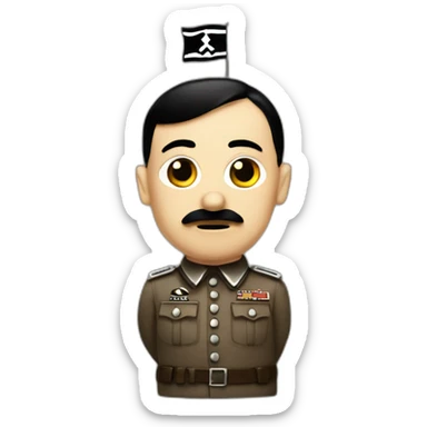 Adolf Hitler Holding a nazi flag sticker