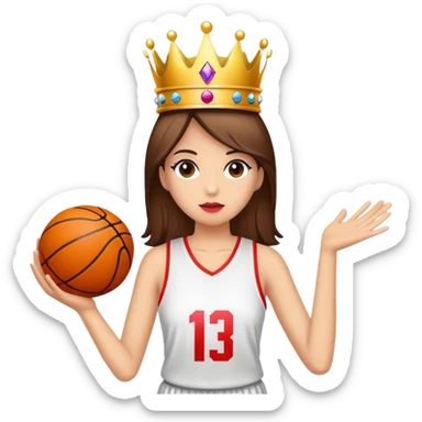 Miss basketball with crown sticker