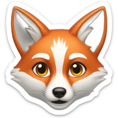 red fox white fox black fox sticker