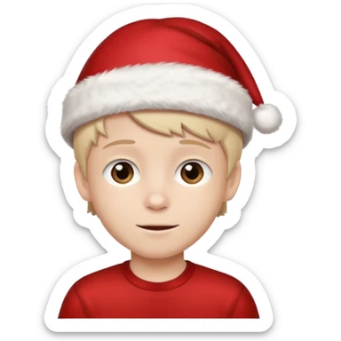 Christmas hat on a cute boy head sticker