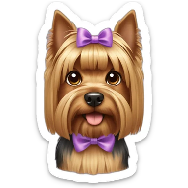 Giant Dog Yorkshire Terrier with bow on the head  sticker