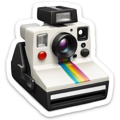 White polaroid camera sticker