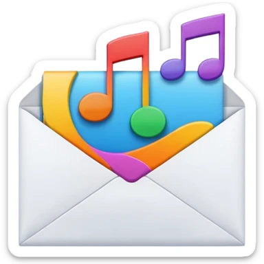 Mail with music note stamp sticker