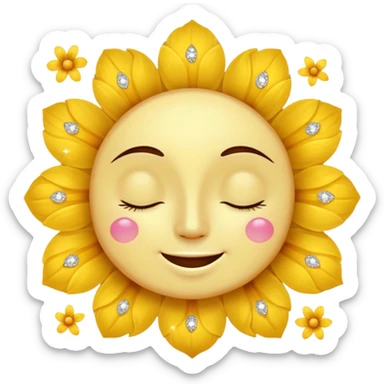 🥺🌸🥰😲✨ The face is a round yellow face, combined with other expressions and symbols. sticker