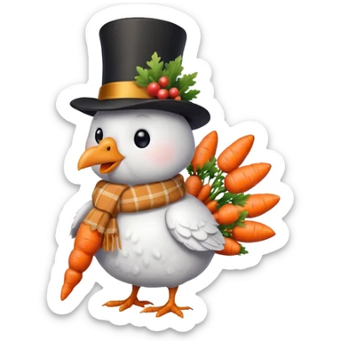 Fancy snow turkey sticker