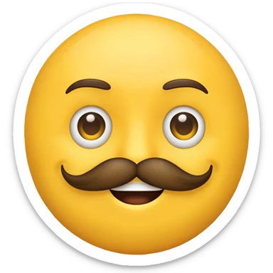emoji with mustache  sticker