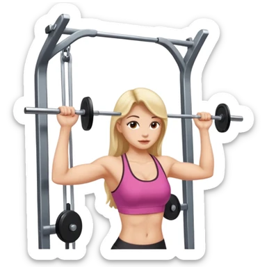 Pretty Lady Doing Lat-pulldowns sticker