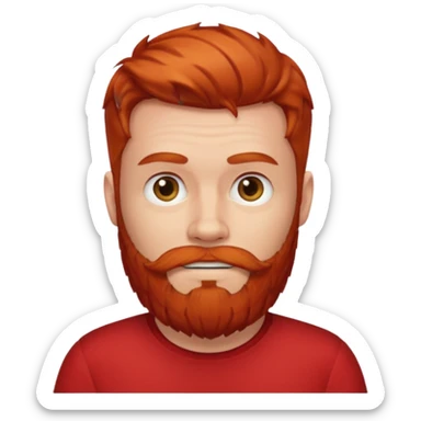 red bearded man with red shirt sticker