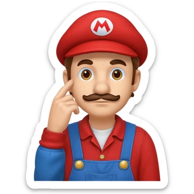 mario thinking with his hand on his chin sticker