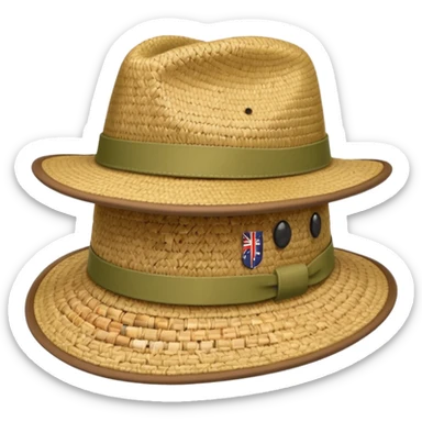 Austrailian bush hat with cork hanging down sticker