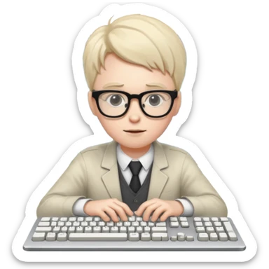 crie um nerd programando sticker