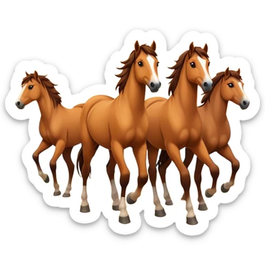 Wild horses on the beach at sunset  sticker