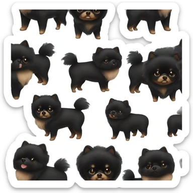black pomeranian  sticker