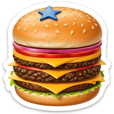 cheeseburger with stars and stripes sticker