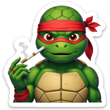 Ninja turtle smoking marijuana sticker