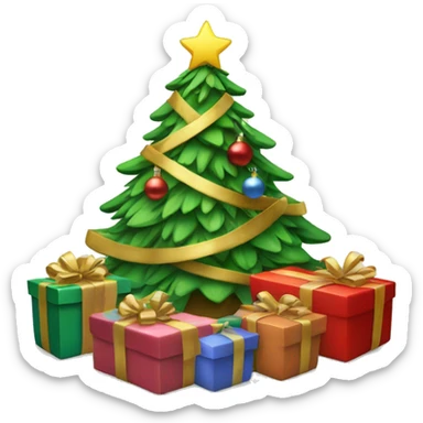 Christmas tree with gifts  sticker