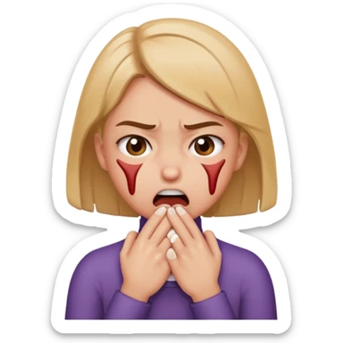 girl chocking herself getting mad sticker