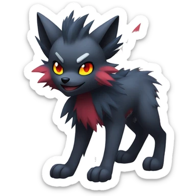 Cool Edgy Zorua-Zoroark-Mightyena full body sticker