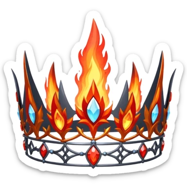 fantasy magic tiara of fire and ash low poly sticker