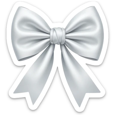 white bow with a knot sticker