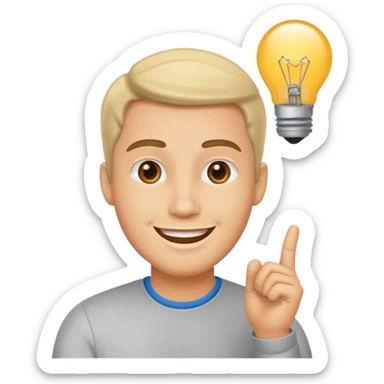 ligth man had an idea sticker