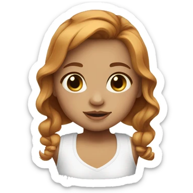 Cute caramel hair white skin baby girl sticker