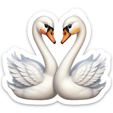 Swan couple love sticker