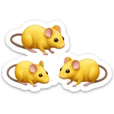 Two yellow and one brown mice  sticker