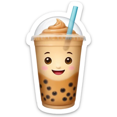 a bubble tea mascot sticker