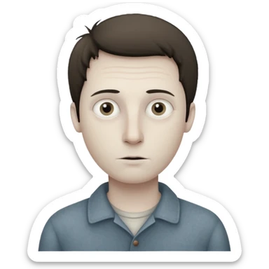 whispy guy styled after a Leunig illustration sticker