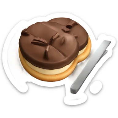 PÂTISSERIE Un Pain feuilleté fourré avec deux barres de chocolat  sticker