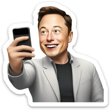 elon musk taking selfie sticker