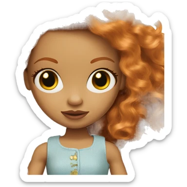 Pretty ginger bratz doll sticker