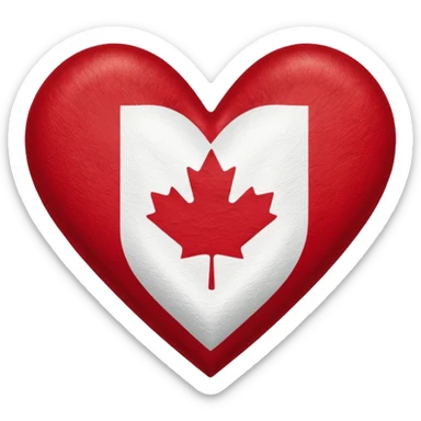 Canada flag heart sticker