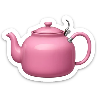 Pink steaming and boiling  tea pot sticker
