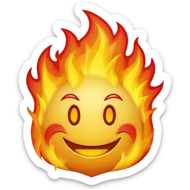 🙂🔥 cobine the two put the fire on topp of the head nothing more nothing less, stop with the ai don’t make it look like a person make it look like an yellow smiley face sticker