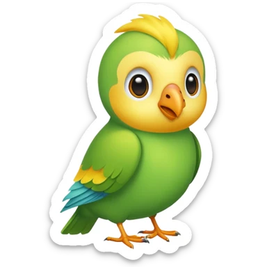 A love bird with color green and his head yellow  sticker