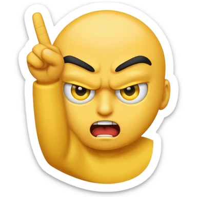 Emoji flipping off someone with one eye open sticker