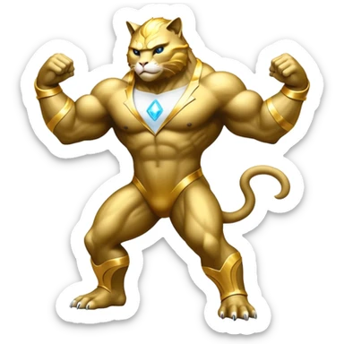 Gay King Kong Super duper Transcendent celestial infinity cosmic galactic energy Mega neon unicorn dragon hydra hyper rare golden penguin Golden Divine god angel Omni Black and white Super muscular Buff sigma Gigachad cat full body tuxedo colored  sticker
